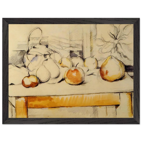 Pot of Ginger and Fruits on a Table by Paul Cézanne — Framed art print at Zephyeer