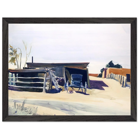 Adobes and Shed, New Mexico by Edward Hopper — Framed art print at Zephyeer