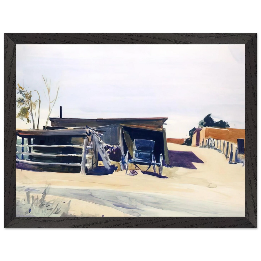 Adobes and Shed, New Mexico by Edward Hopper — Framed art print at Zephyeer