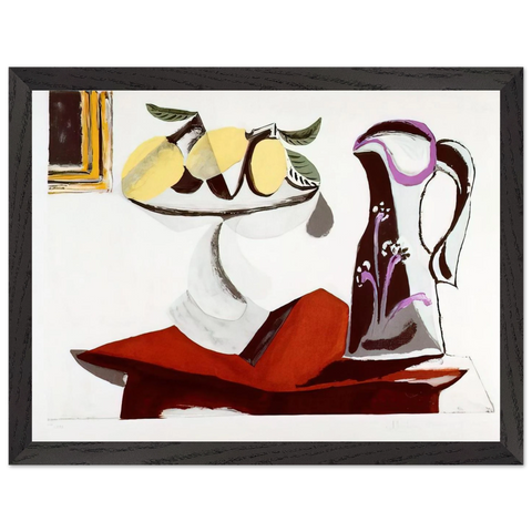 Still life with lemon and jug by Pablo Picasso — Framed art print at Zephyeer