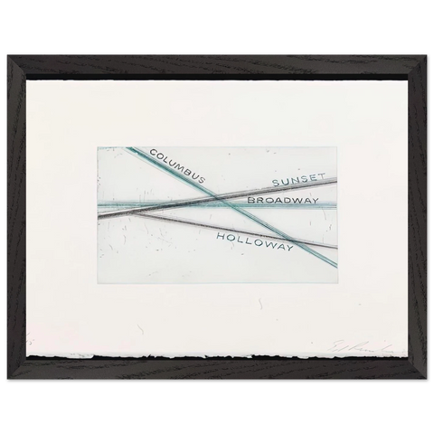 SUNSET FROM LOS FRANCISCO SAN ANGELES PORTFOLIO by Edward Ruscha — Framed art print at Zephyeer