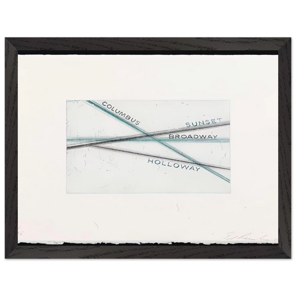 SUNSET FROM LOS FRANCISCO SAN ANGELES PORTFOLIO by Edward Ruscha — Framed art print at Zephyeer