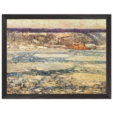 Ice on the Hudson by Childe Hassam — Framed art print at Zephyeer