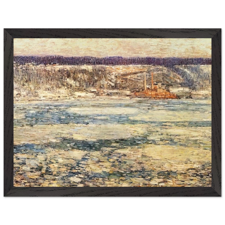 Ice on the Hudson by Childe Hassam — Framed art print at Zephyeer