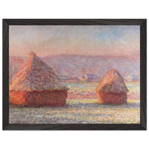 Grainstacks, White Frost Effect by Claude Monet — Framed art print at Zephyeer