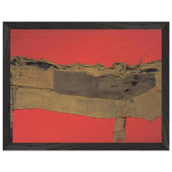 Sacking and Red - 1954 by Alberto Burri — Framed art print at Zephyeer