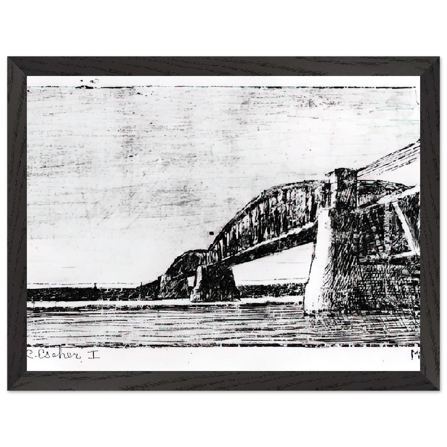 RAILWAY BRIDGE OOSTERBEEK by MC Escher — Framed art print at Zephyeer