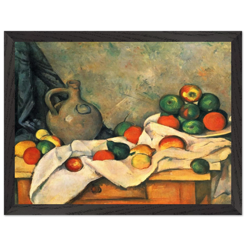 Curtain, Jug and Fruit by Paul Cézanne — Framed art print at Zephyeer