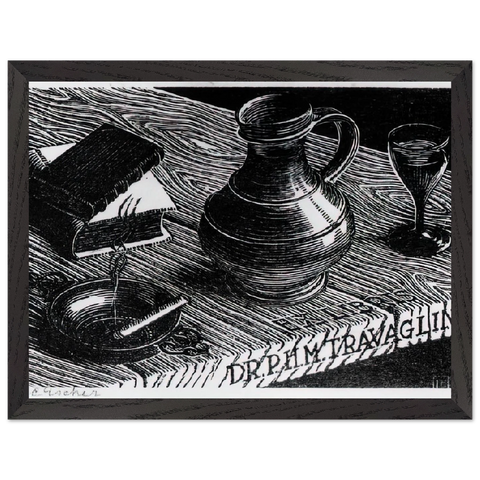 BOOKPLATE DR P H M TRAVAGLINO by MC Escher — Framed art print at Zephyeer