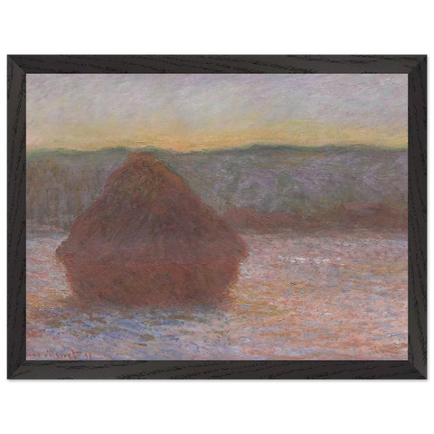 Stack of Wheat Thaw, Sunset by Claude Monet — Framed art print at Zephyeer