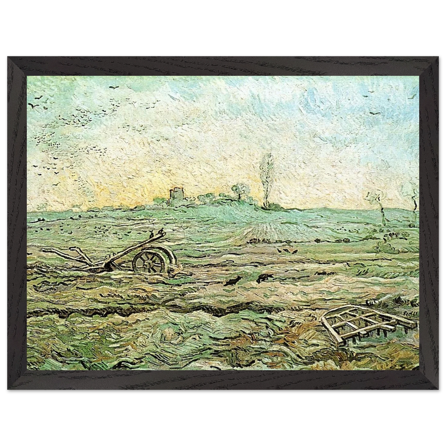 The Plough and the Harrow after Millet by Vincent van Gogh — Framed art print at Zephyeer