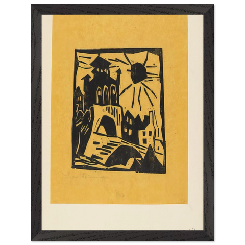 TOWN GATE RIBNITZ DAS TOR RIBNITZ 1918 by Lyonel Feininger — Framed art print at Zephyeer