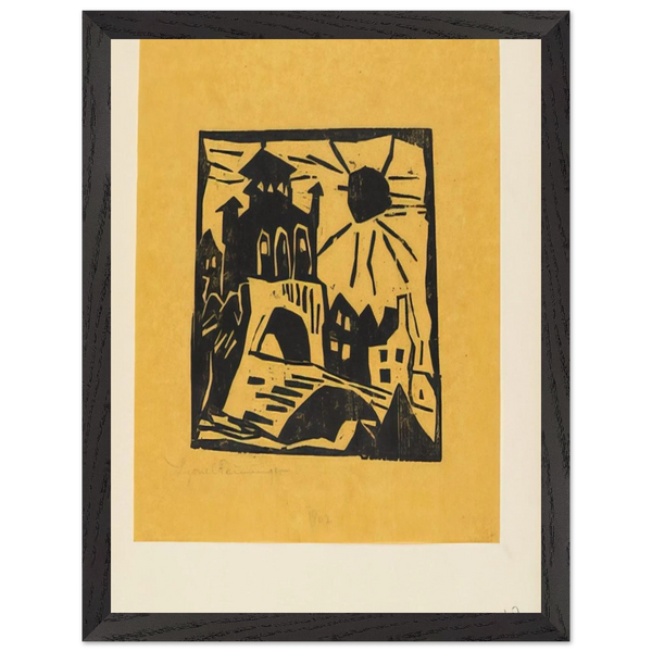 TOWN GATE RIBNITZ DAS TOR RIBNITZ 1918 by Lyonel Feininger — Framed art print at Zephyeer