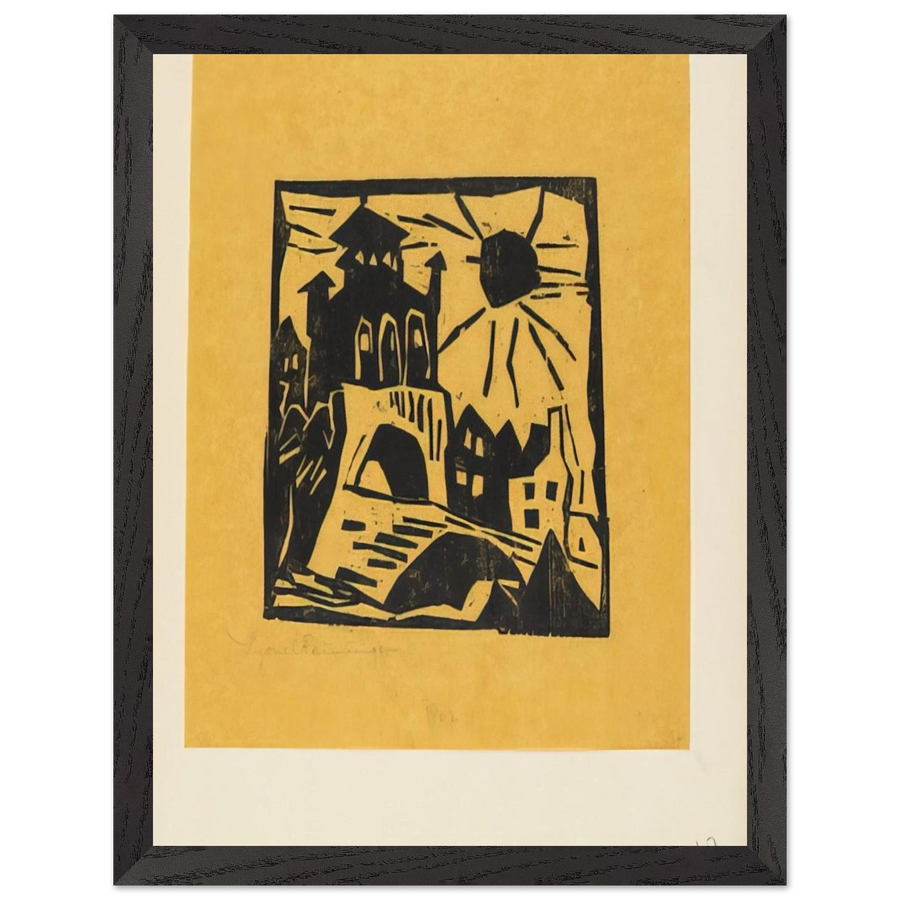 TOWN GATE RIBNITZ DAS TOR RIBNITZ 1918 by Lyonel Feininger — Framed art print at Zephyeer