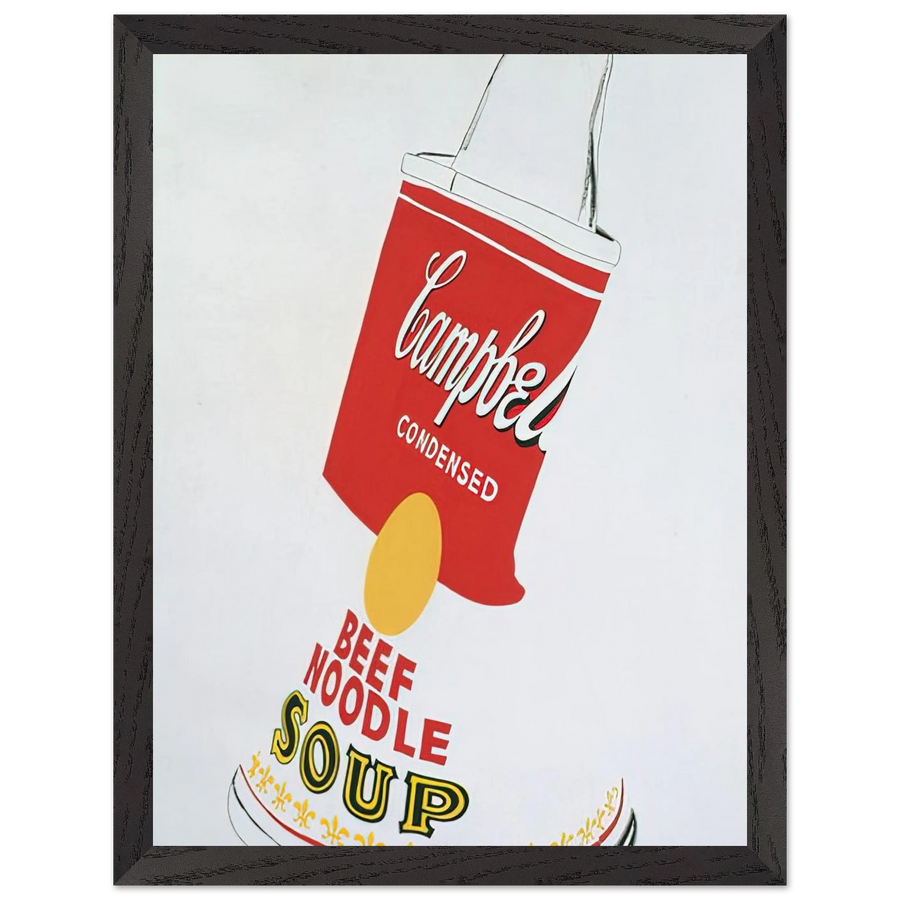 Crushed Campbell's Soup Can  Beef Noodle by Andy Warhol — Framed art print at Zephyeer