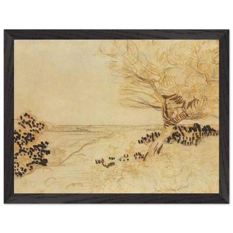 Landscape with a Tree in the Foreground by Vincent van Gogh — Framed art print at Zephyeer