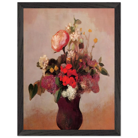 FLOWERS IN AA BROWN VASE by Odilon Redon — Framed art print at Zephyeer