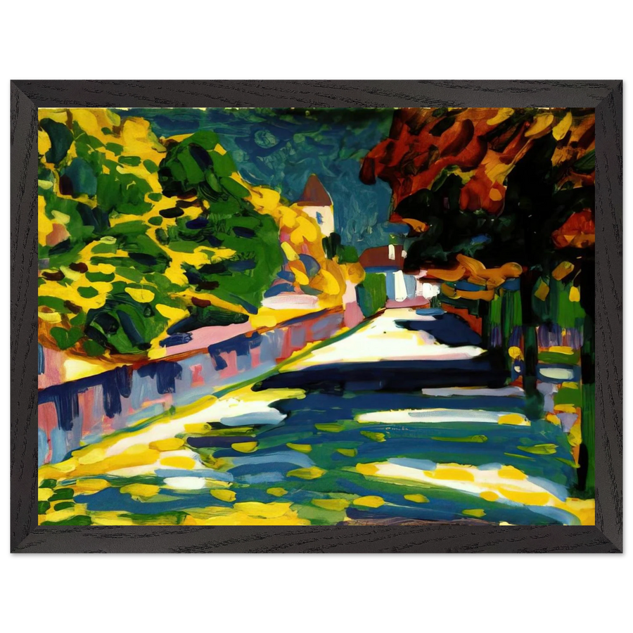 AUTUMN IN BAVARIA 1908 by Wassily Kandinsky — Framed art print at Zephyeer