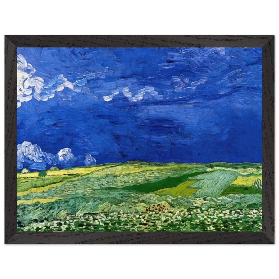 Wheatfields under Thunderclouds by Vincent van Gogh — Framed art print at Zephyeer