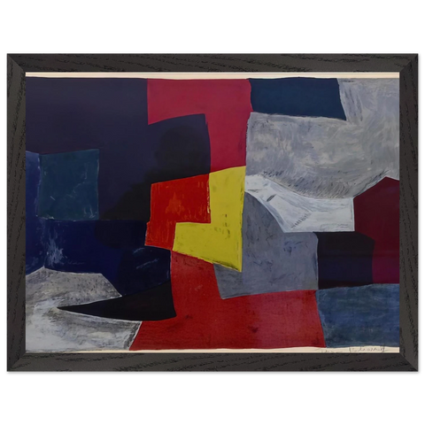 Composition grise, rouge et jaune - 1960 by Serge Poliakoff — Framed art print at Zephyeer