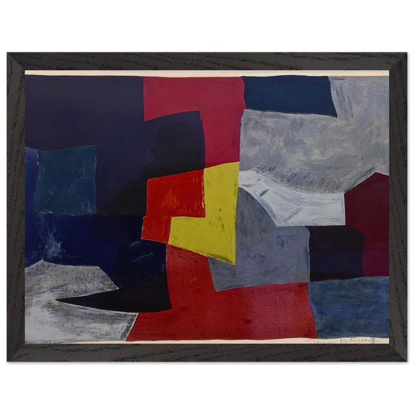 Composition grise, rouge et jaune - 1960 by Serge Poliakoff — Framed art print at Zephyeer