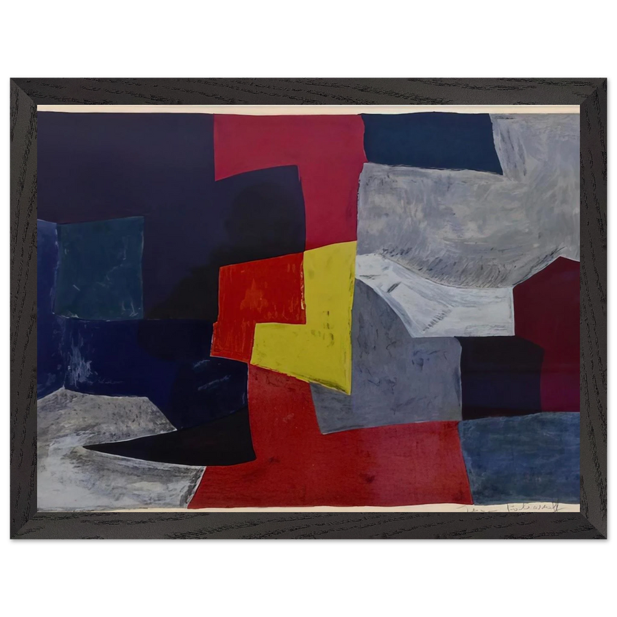 Composition grise, rouge et jaune - 1960 by Serge Poliakoff — Framed art print at Zephyeer