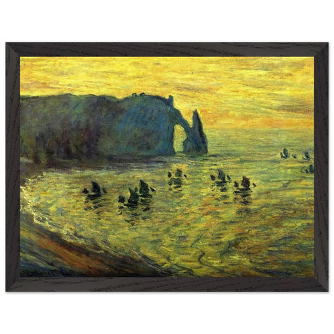 The Cliffs at Etretat by Claude Monet — Framed art print at Zephyeer