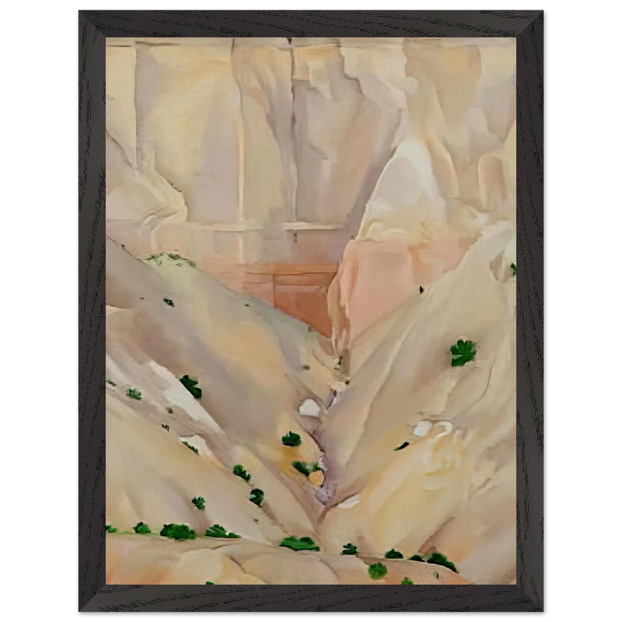Cliffs Beyond Abiquiu, Dry Waterfall by Georgia O'Keeffe — Framed art print at Zephyeer