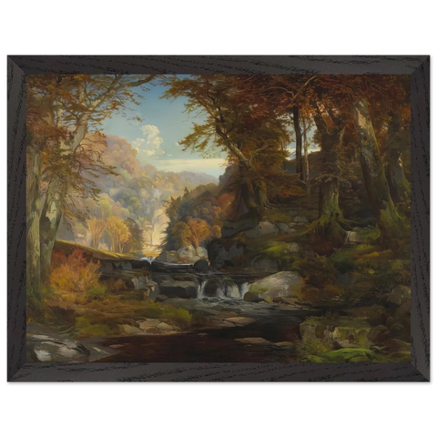 A Scene on the Tohickon Creek Autumn by Thomas Moran — Framed art print at Zephyeer