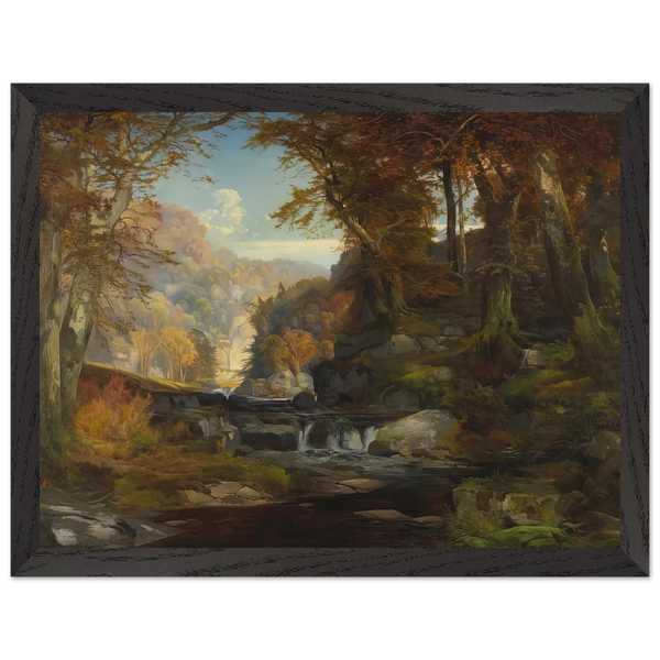 A Scene on the Tohickon Creek Autumn by Thomas Moran — Framed art print at Zephyeer