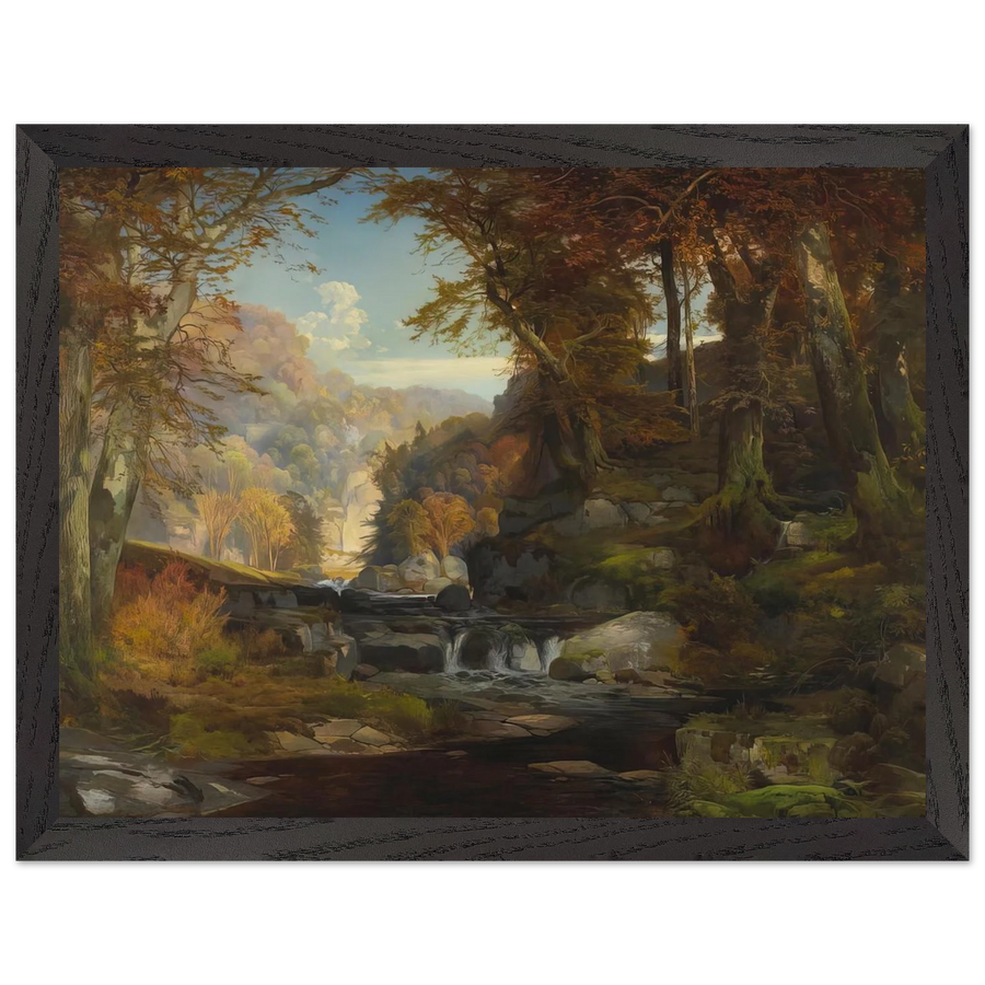 A Scene on the Tohickon Creek Autumn by Thomas Moran — Framed art print at Zephyeer