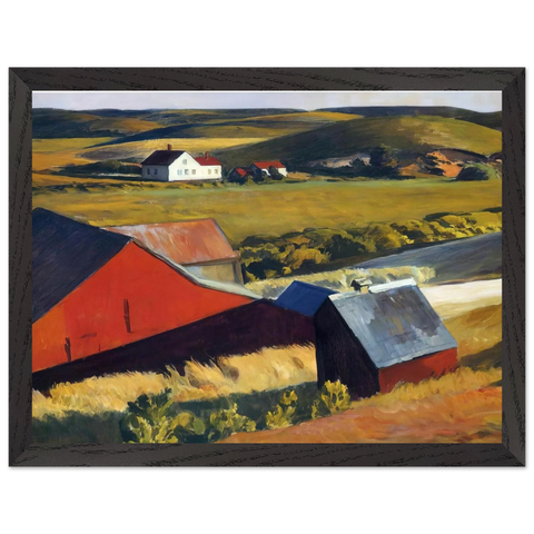 Cobbs Barns and Distant Houses by Edward Hopper — Framed art print at Zephyeer