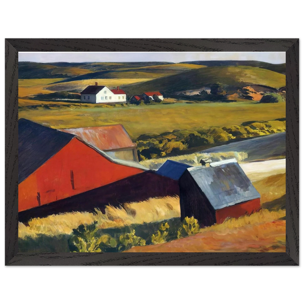 Cobbs Barns and Distant Houses by Edward Hopper — Framed art print at Zephyeer