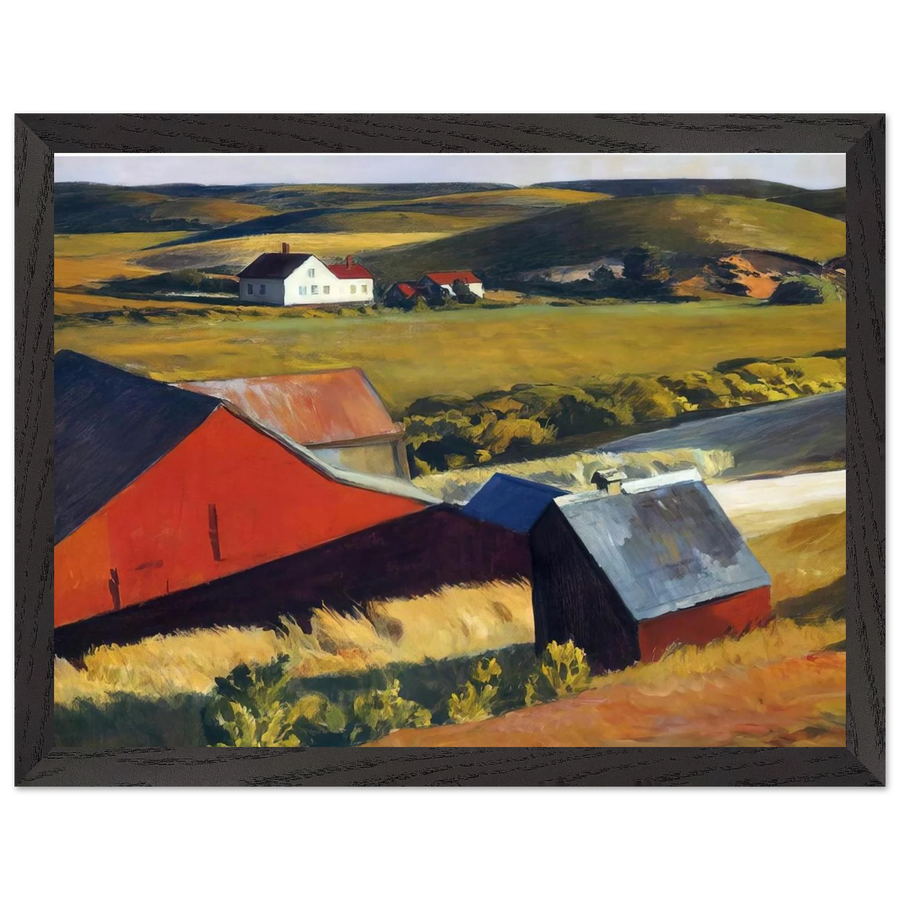 Cobbs Barns and Distant Houses by Edward Hopper — Framed art print at Zephyeer