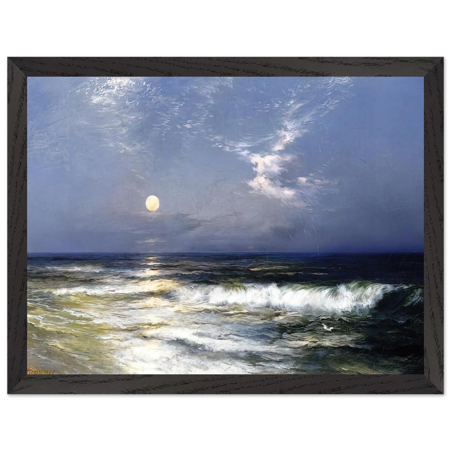Moonlit Seascape by Thomas Moran — Framed art print at Zephyeer