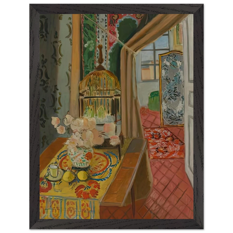 INTERIOR FLOWERS AND PARAKEETS 1924 by Henri Matisse — Framed art print at Zephyeer