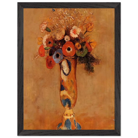 WILDFLOWERS IN A LONG NECKED VASE by Odilon Redon — Framed art print at Zephyeer
