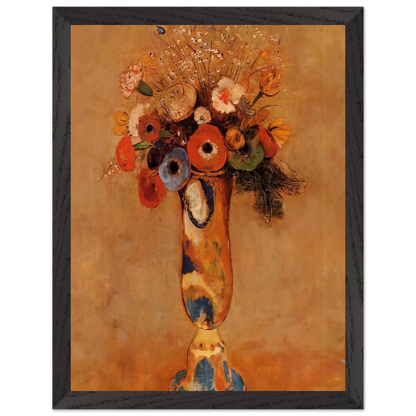 WILDFLOWERS IN A LONG NECKED VASE by Odilon Redon — Framed art print at Zephyeer