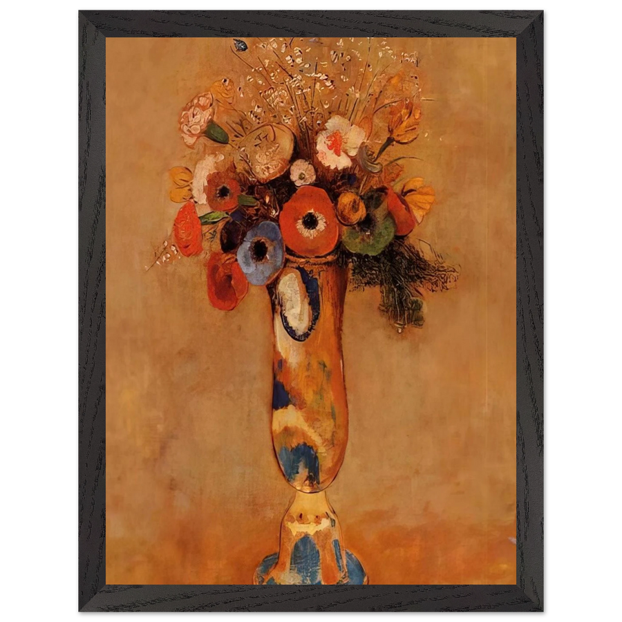 WILDFLOWERS IN A LONG NECKED VASE by Odilon Redon — Framed art print at Zephyeer