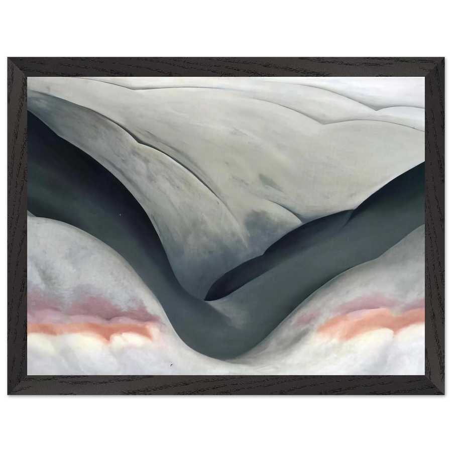 Black Place, Grey and Pink by Georgia O'Keeffe — Framed art print at Zephyeer