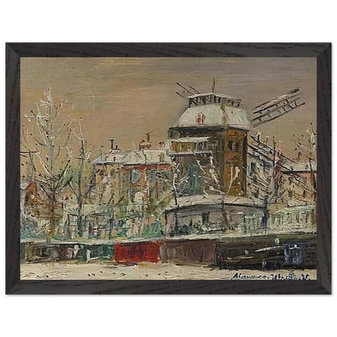MOULIN DE LA GALETTE UNDER THE SNOW 1 by Maurice Utrillo — Framed art print at Zephyeer