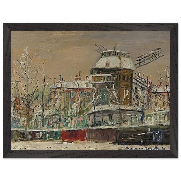 MOULIN DE LA GALETTE UNDER THE SNOW 1 by Maurice Utrillo — Framed art print at Zephyeer