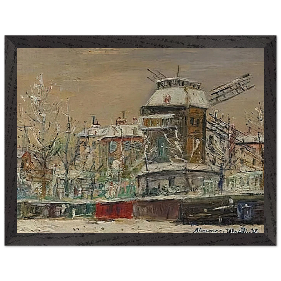 MOULIN DE LA GALETTE UNDER THE SNOW 1 by Maurice Utrillo — Framed art print at Zephyeer