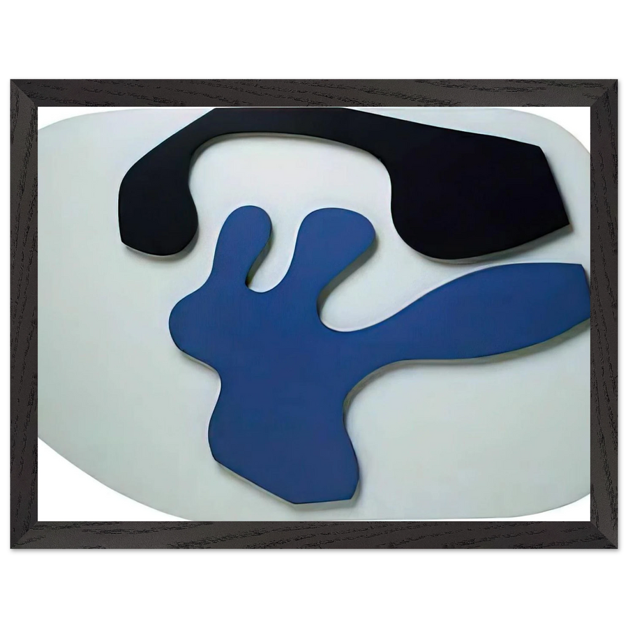 Overturned Blue Shoe With Two Heels Under a Black Vault by Jean Arp — Framed art print at Zephyeer