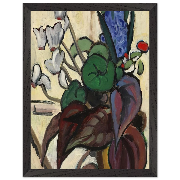 BLUMEN AUF WEI ZYKLAMEN UND HYAZINTHE 1934 by Gabriele Munter — Framed art print at Zephyeer