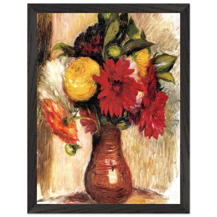 Bouquet of Flowers in an Earthenware Pitcher by Pierre-Auguste Renoir — Framed art print at Zephyeer