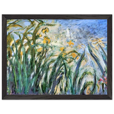 Yellow Irises and Malva by Claude Monet — Framed art print at Zephyeer
