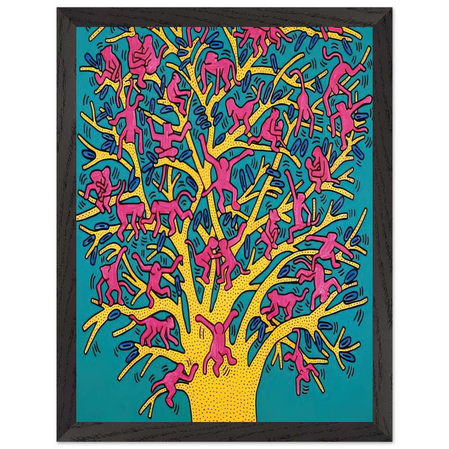 THE TREE OF MONKEYS by Keith Haring — Framed art print at Zephyeer