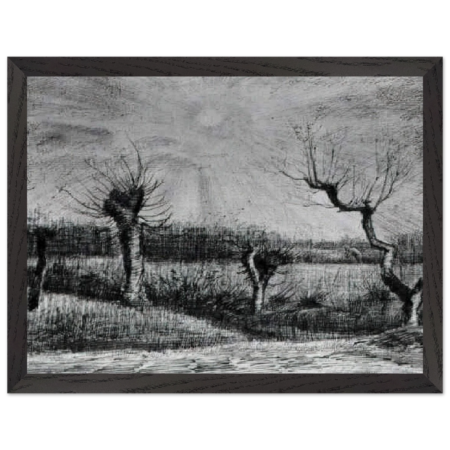 Landscape with Willows and Sun Shining Through the Clouds by Vincent van Gogh — Framed art print at Zephyeer