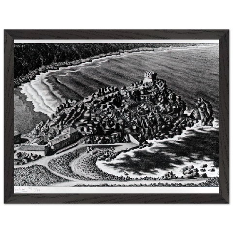 GULF OF PORTO CORSICA DECEMBER 1933 1933 by MC Escher — Framed art print at Zephyeer